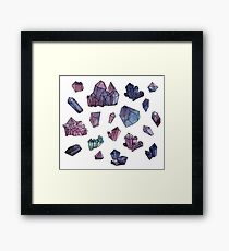 Amethyst minerals set Framed Print