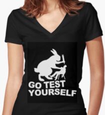 Go Test Yourself Women's Fitted V-Neck T-Shirt