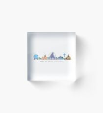 Meet me at my Happy Place Vector Orlando Theme Park Illustration Design Acrylic Block