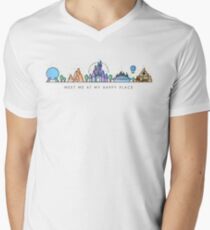 Meet me at my Happy Place Vector Orlando Theme Park Illustration Design Men's V-Neck T-Shirt
