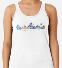 Meet me at my Happy Place Vector Orlando Theme Park Illustration Design Racerback Tank Top