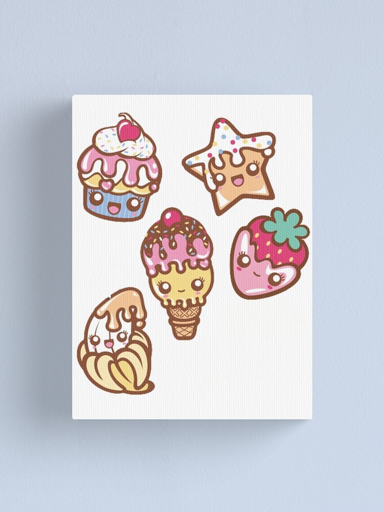 Cute Kawaii Food Canvas Print