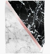 Rose Gold Metallic and Marble Poster