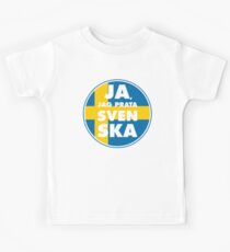 Ja, Jag Prata Svenska, ja ich spreche schwedisch, Schweden-Flaggenfarben Kinder T-Shirt