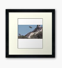UFO Aliens Great Wall of China Framed Print