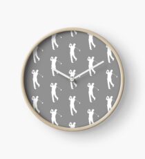 Grey Golfer Silhouette Clock