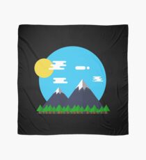 Flat Design Outdoor Mountain Forest Park Sun - gift idea Scarf