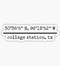 college station coordinates Sticker