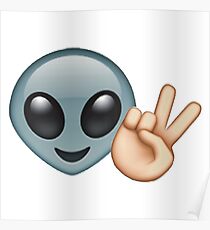 Alien Peace Emoji Poster