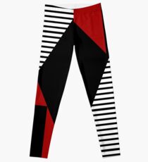 Red & Black Geometric Abstraction Leggings