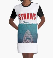 Strohhalme T-Shirt Kleid