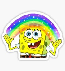 Pegatina meme de la imaginación de spongebob