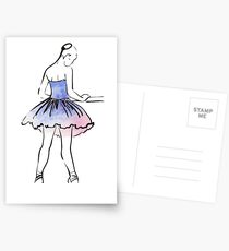 ballerina figure, watercolor illustration Postcards