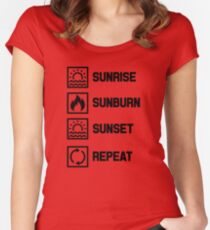 Sunrise Sunburn Sunset Repeat Women's Fitted Scoop T-Shirt