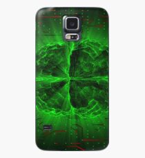 Green Glowing Brain Wired On Red Neural Surface Or Electronic Conductors Case/Skin for Samsung Galaxy