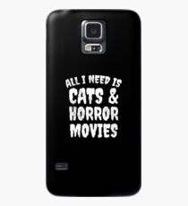 Alles, was ich brauche, ist Katzen und Horrorfilme - Horror Fan Geschenk Hülle & Klebefolie für Samsung Galaxy