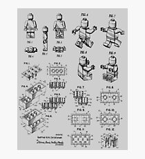 Lego Toy Bricks und Lego Man Vintage Patent Zeichnung Fotodruck