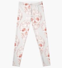 Blushing rose skulls Leggings