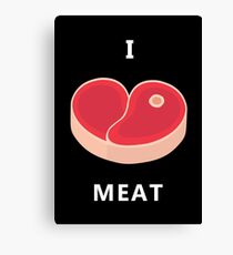 Meat in the form of heart. "I like meat" Canvas Print