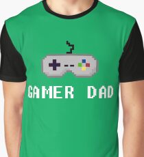 8Bit Retro Gamer Dad with Controller Design - Gaming Dad Graphic T-Shirt