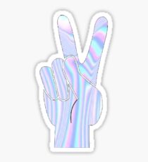 Holographic Peace Hand Sticker