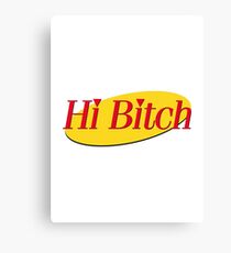 Hi B*tch Seinfeld Logo Parody / funny meme Canvas Print
