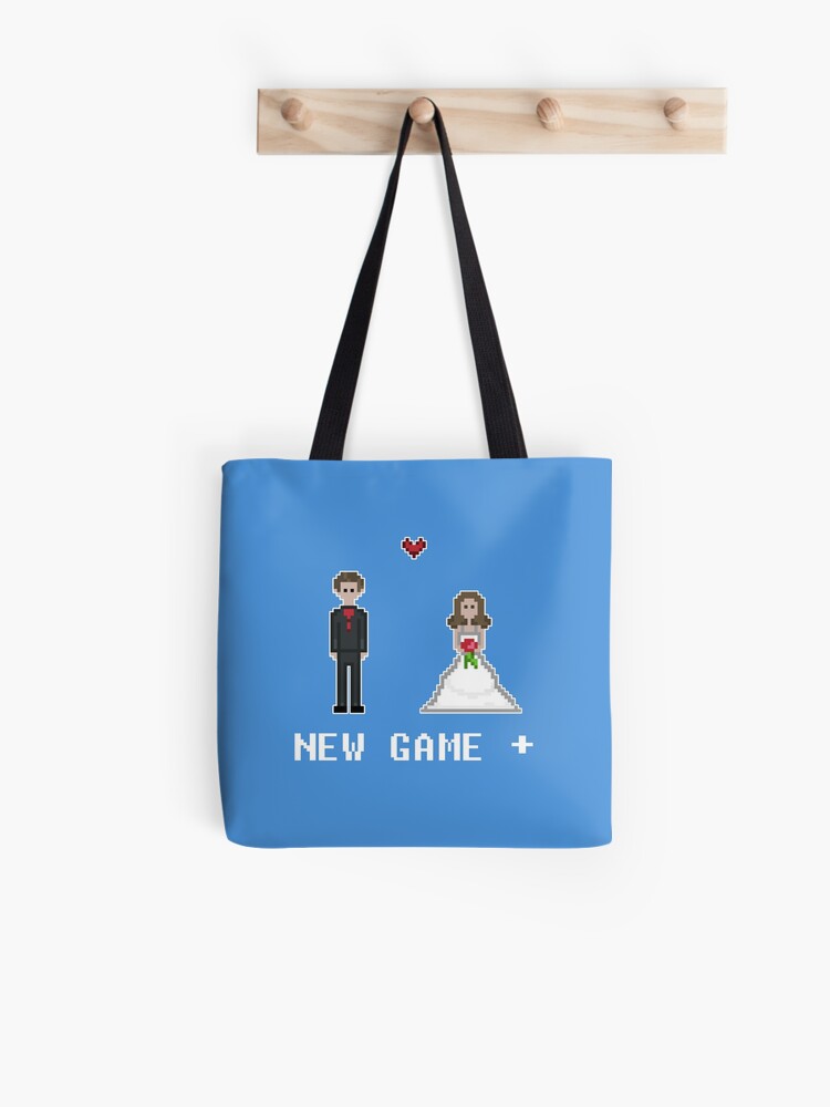 Video Game Wedding New Game Plus 8bit Bride And Groom Tote Bag By