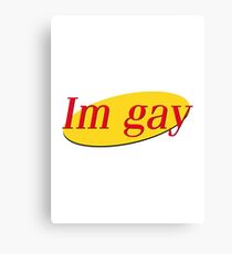 Im gay Seinfeld funny meme / logo parody Canvas Print