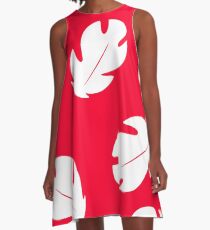 Lilo Hawaiian Floral Leaves A-Line Dress