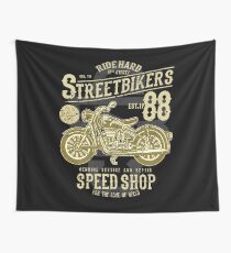 Custom Motorcycle Vintage Chopper Design Wall Tapestry