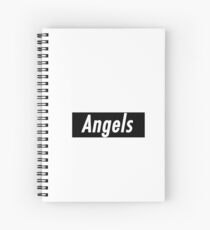 angels black Spiral Notebook