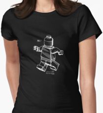Lego Man Building Bricks Vintage Patent Print Women's Fitted T-Shirt