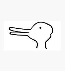 Kaninchen Ente süß weiß und schwarz Fotodruck