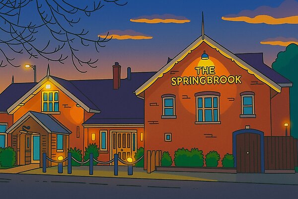 The Springbrook, dusk in Grappenhall, Warrington, WA4
