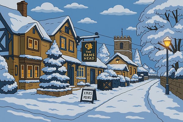 Winter at Rams Head, Church lane,  Grappenhall Village, Warrington, WA4