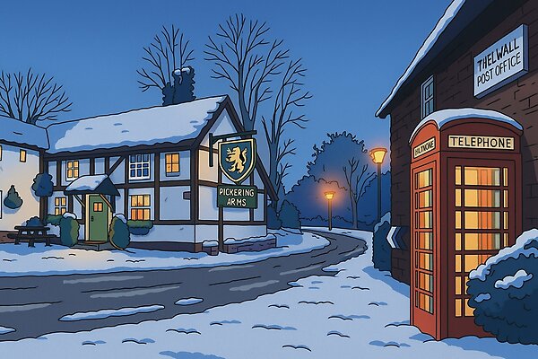 Thelwall Village in Winter, Warrington, WA4
