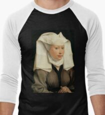 Camiseta ¾ bicolor para hombre Retrato de una mujer - Rogier van der Weyden