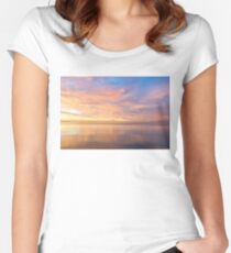 Good for the Soul - Mesmerising Sunrise Clouds Over Lustrous Waters Women's Fitted Scoop T-Shirt