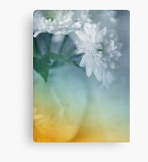Whispery White Vintage in Vase Metal Print