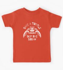 Retten Sie eine Schildkröte Skip The Straw - Meeresverschmutzung Kinder T-Shirt
