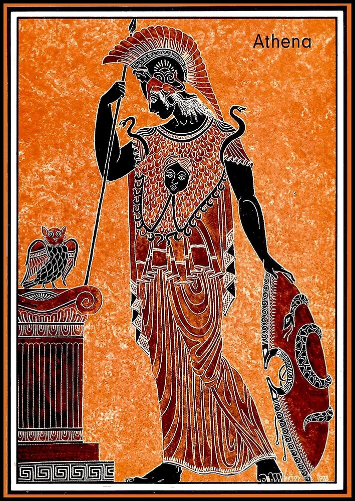 "ATHENA Vintage Greek Goddess of War Print" by posterbobs Redbubble