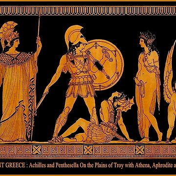 Artwork thumbnail, GREECE : Ancient God and Goddess Frieze Print by posterbobs