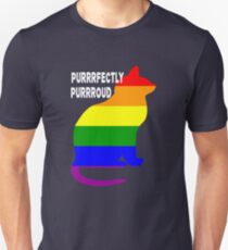 Cat Rainbow Gay Pride Flag Purrrfectly Purrroud Unisex T-Shirt