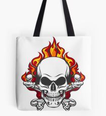 Skull in Flame Tote Bag