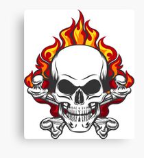 Skull in Flame Canvas Print