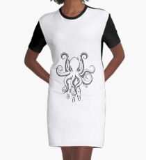 Octopus on a Hand Graphic T-Shirt Dress