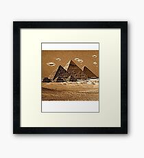 Pyramids UFO Aliens Framed Print