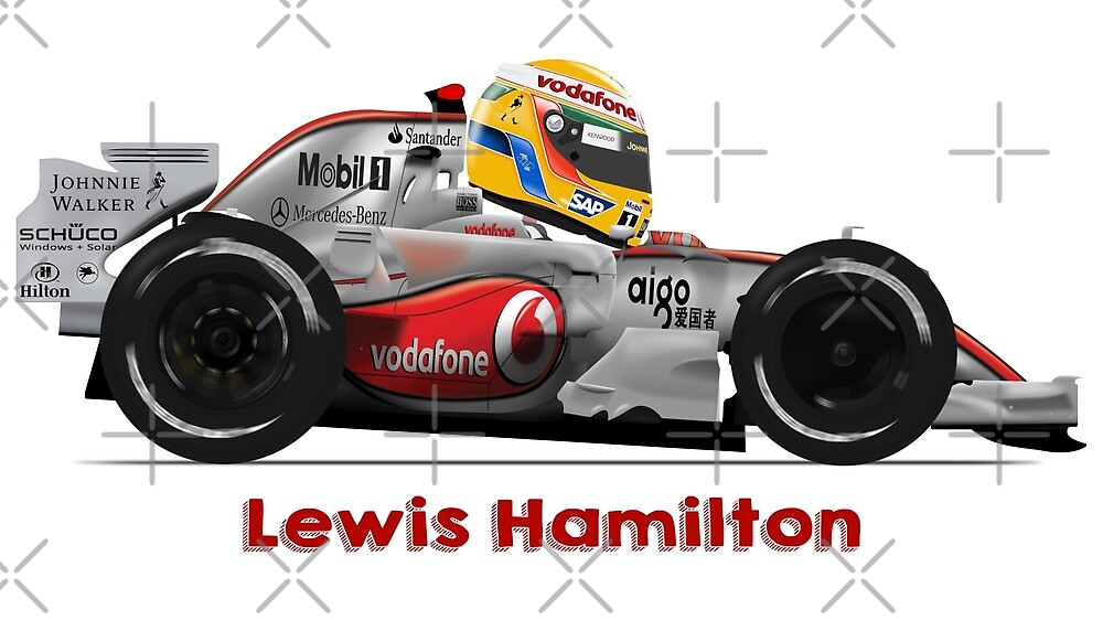 "Lewis Hamilton F1 Cartoon - McLaren 2008" By Car-Toons | Redbubble