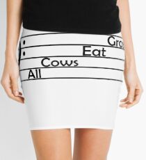 All Cows Eat Grass Mini Skirt