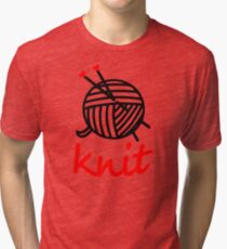 knit with sweet Yarn graphic Tri-blend T-Shirt